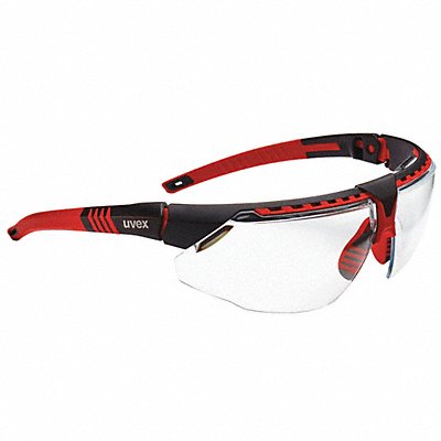 Safety Glasses Clear Lens Red Frame