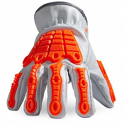 Leather Gloves Orange/White Back XS PR