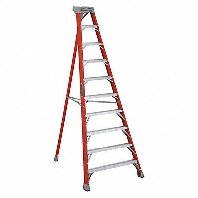 Tripod Stepladder 10 ft H Fiberglass