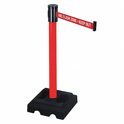 Belt Barrier Square Black Rubber PVC