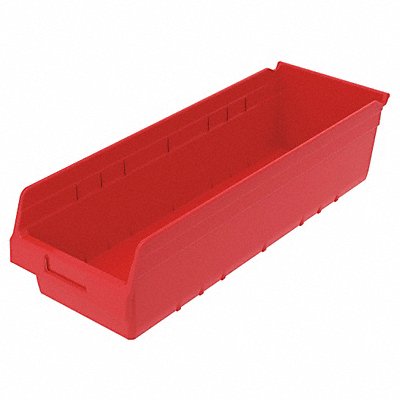 H2373 Shelf Bin Red Plastic 6 in