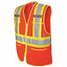 Hi-Vis Vest Orange Polyester Mesh 2XL