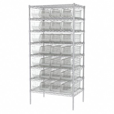 Bin Shlvng 24inx74inx36in Clear