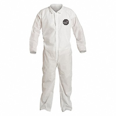 H3322 Collared Coveralls M White SMS PK25