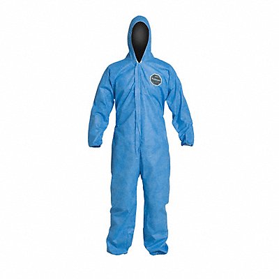 H3337 Hooded Coveralls L Blue SMS PK25