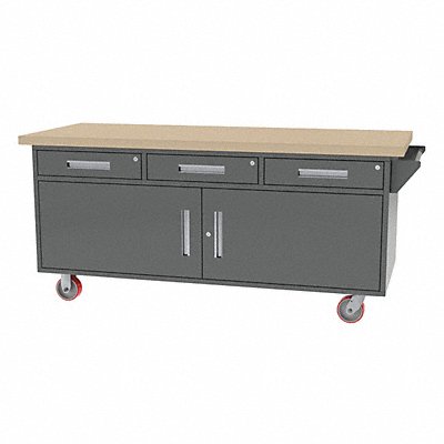 Mobile Cab Bench Butcher Block 75 W 30 D