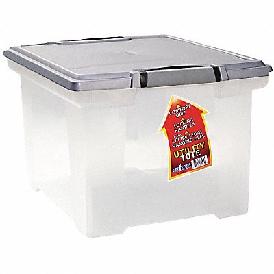 File Storage Box Lid Clear/Silver Plstic