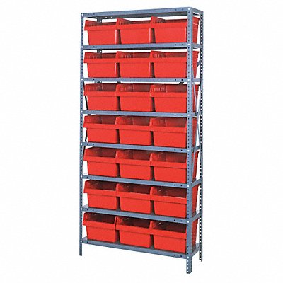 G7421 Bin Shlvng 12inx75inx36in Red