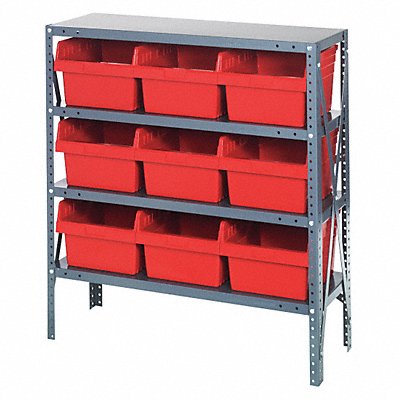 H2214 Bin Shlvng 12inx39inx36in Red