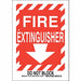 Fire Ext Sign 10X7 Black and Wt/Red