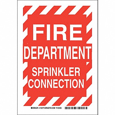 Fire Dept Sign 14X10 White/Red