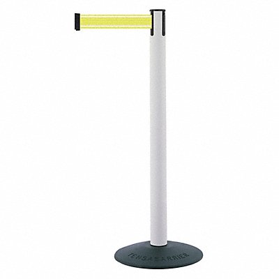 Barrier Post with Belt White Post 38 H