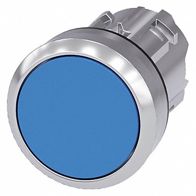 Push Button Operator Blue Metal Bezel