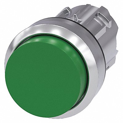 Push Button Operator Green Metal Bezel