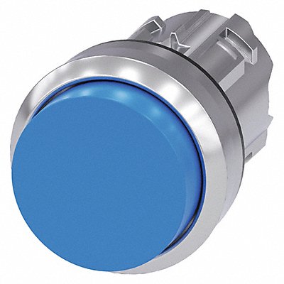 Push Button Operator Blue Metal Bezel