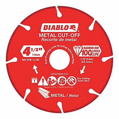 Diamond Saw Blade Blade Dia 4-1/2 in.