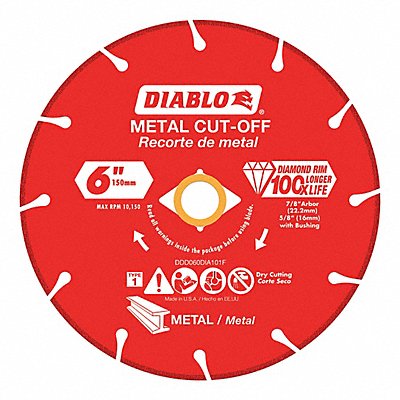 Diamond Saw Blade Blade Dia 6 in.