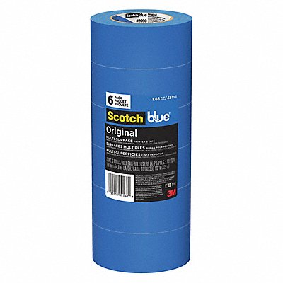 Masking Tape 1 7/8 W 60 yd L Blue PK6