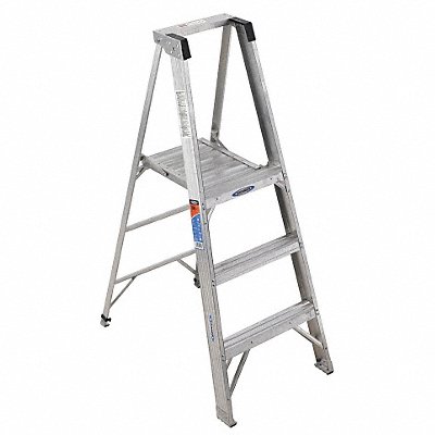 Platform Stepladder 3 ft Aluminum 300 lb