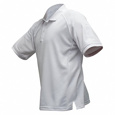 Mens Tactical Polo White Short Sleeve S