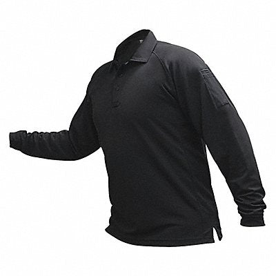 Mens Tactical Polo Black Long Sleeve XL