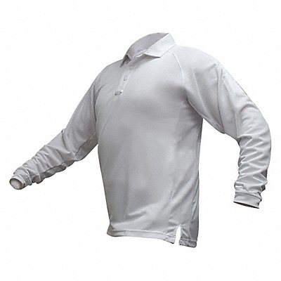 Mens Tactical Polo White Long Sleeve 2XL