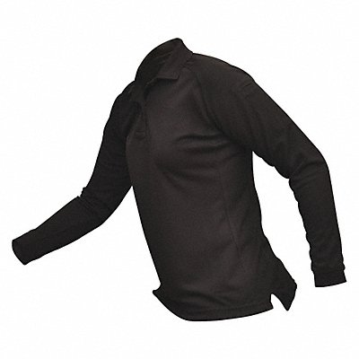 Womens Tactical Polo Black Lng Sleeve XL