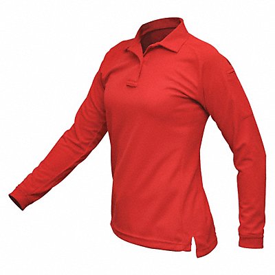 Womens Tactical Polo Red Long Sleeve XS