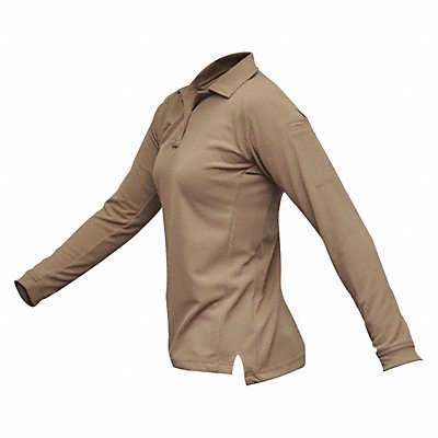 Womens Tactical Polo Tan Long Sleeve M