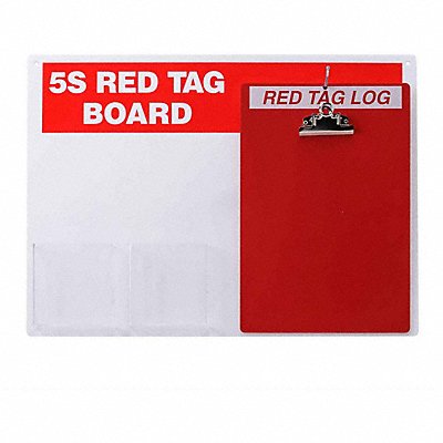 Red Tag Station With Clipboard Unfilled