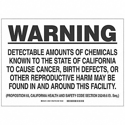 Chemical Sign 5 x 6In Black on White