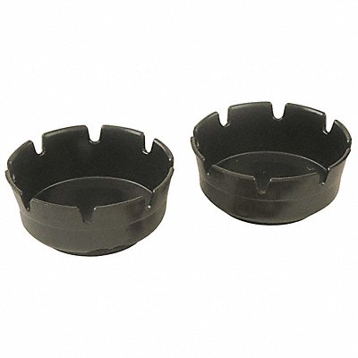 Ash Tray 4 in Dia Melamine Black PK12