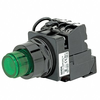 Illuminated Push Button 30mm Green 6VAC