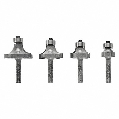 Router Bit Set 4 Pc Carbide Tipped