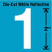 Die-Cut Refl. Number Label 1 2In H PK5