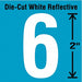 Die-Cut Refl. Number Label 6 2In H PK5