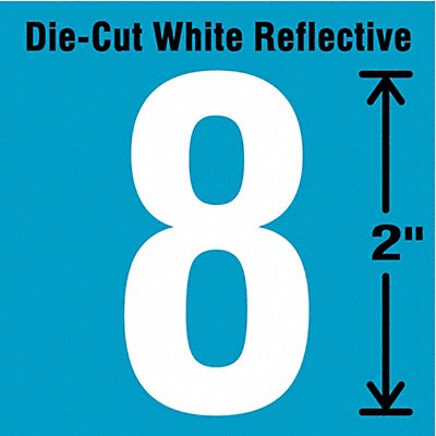 Die-Cut Refl. Number Label 8 2In H PK5