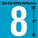Die-Cut Refl. Number Label 8 2In H PK5