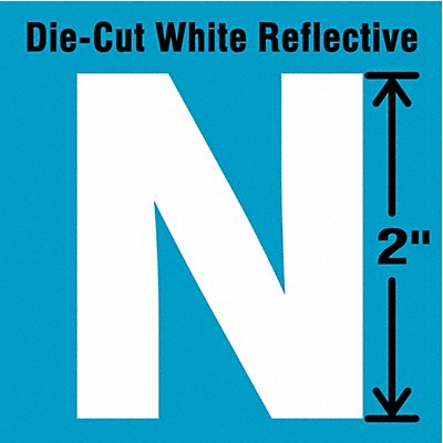 Die-Cut Refl. Letter Label N 2In H PK5