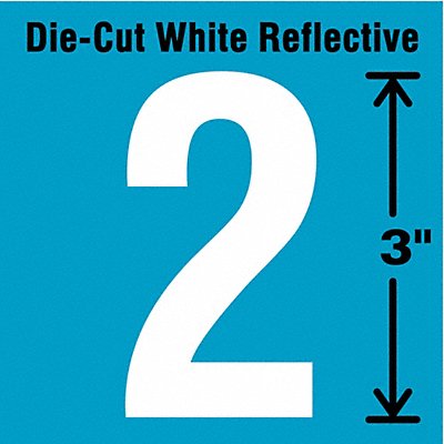 Die-Cut Refl. Number Label 2 3In H PK5