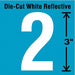 Die-Cut Refl. Number Label 2 3In H PK5