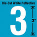 Die-Cut Refl. Number Label 3 3In H PK5