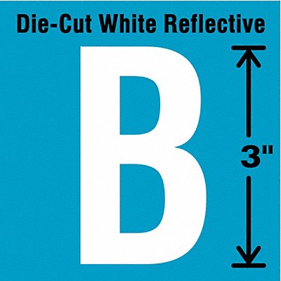 Die-Cut Refl. Letter Label B 3In H PK5
