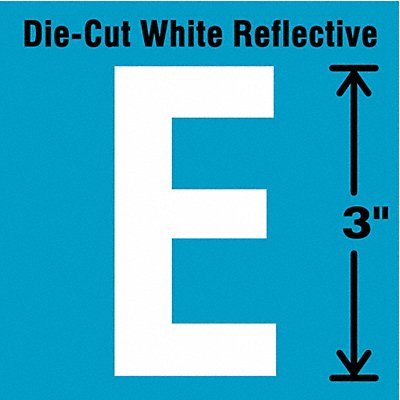 Die-Cut Refl. Letter Label E 3In H PK5