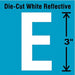Die-Cut Refl. Letter Label E 3In H PK5