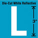 Die-Cut Refl. Letter Label L 3In H PK5