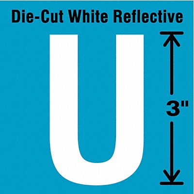 Die-Cut Refl. Letter Label U 3In H PK5