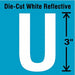 Die-Cut Refl. Letter Label U 3In H PK5
