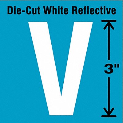 Die-Cut Refl. Letter Label V 3In H PK5