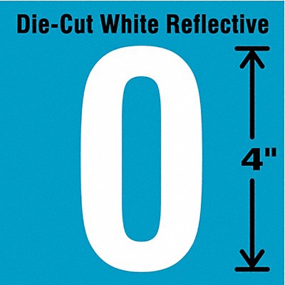 H3433 Die-Cut Refl. Number Label 0 4In H PK5